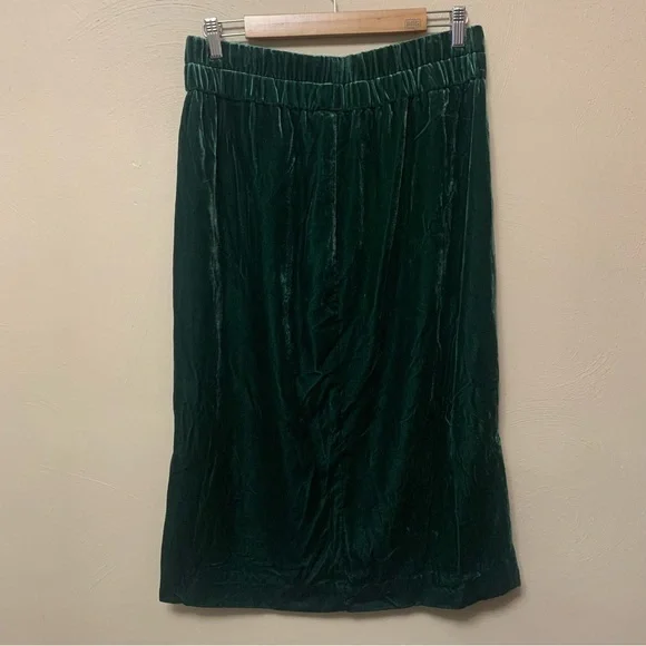 J.Crew Velvet Pull-On Skirt Green Size Medium NWT New - Picture 11 of 15